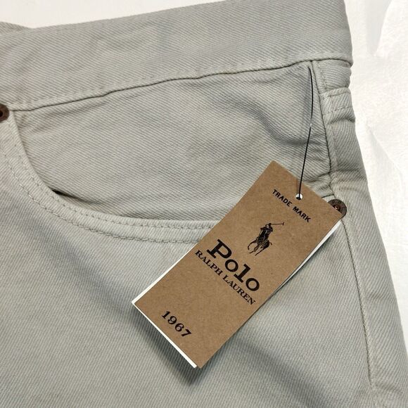 Polo Ralph Lauren Jeans Mens 42x32 Varick Slim Fit Straight Hemp Denim Grey Zip - Picture 9 of 16